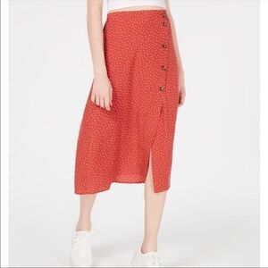 Button up polka dot skirt